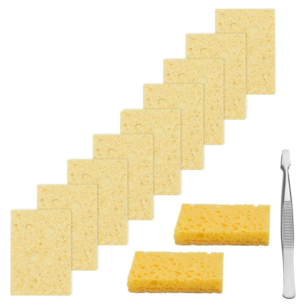 

50 PCS Soldering Sponge Soldering Iron Cleaning Sponge 50 X 35Mm Heat Resistant Soldering Sponge For Soldering Car Home