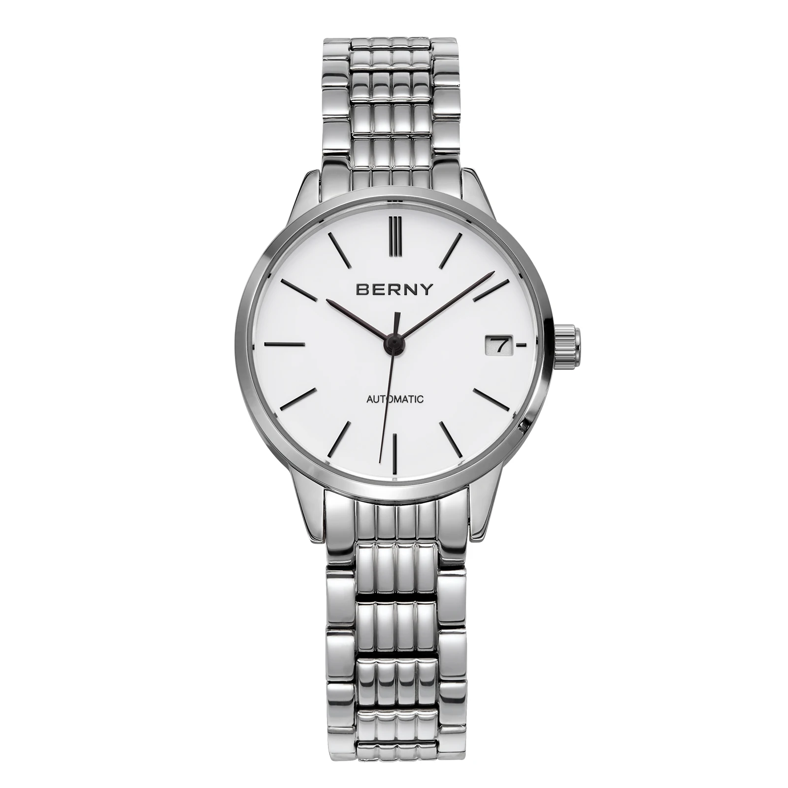BERNY Womens Watches Luxury Dress Automatic Mechanical Wristwatch Stainless Steel Bracelet Sapphire 5ATM Watch 9015 JAPAN MOV'T