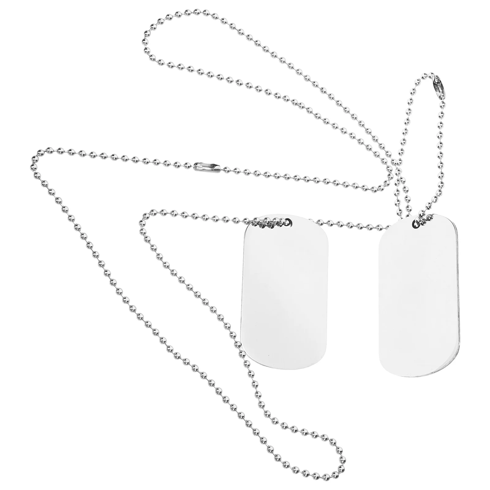 

Men Stainless Steel Necklace Double Sided Blank Dog Tag Necklace Chain Necklace