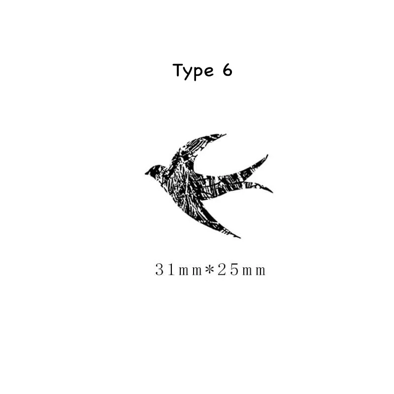 

Деревянные штампы для скрапбукинга "Ласточки", набор из 6 штук