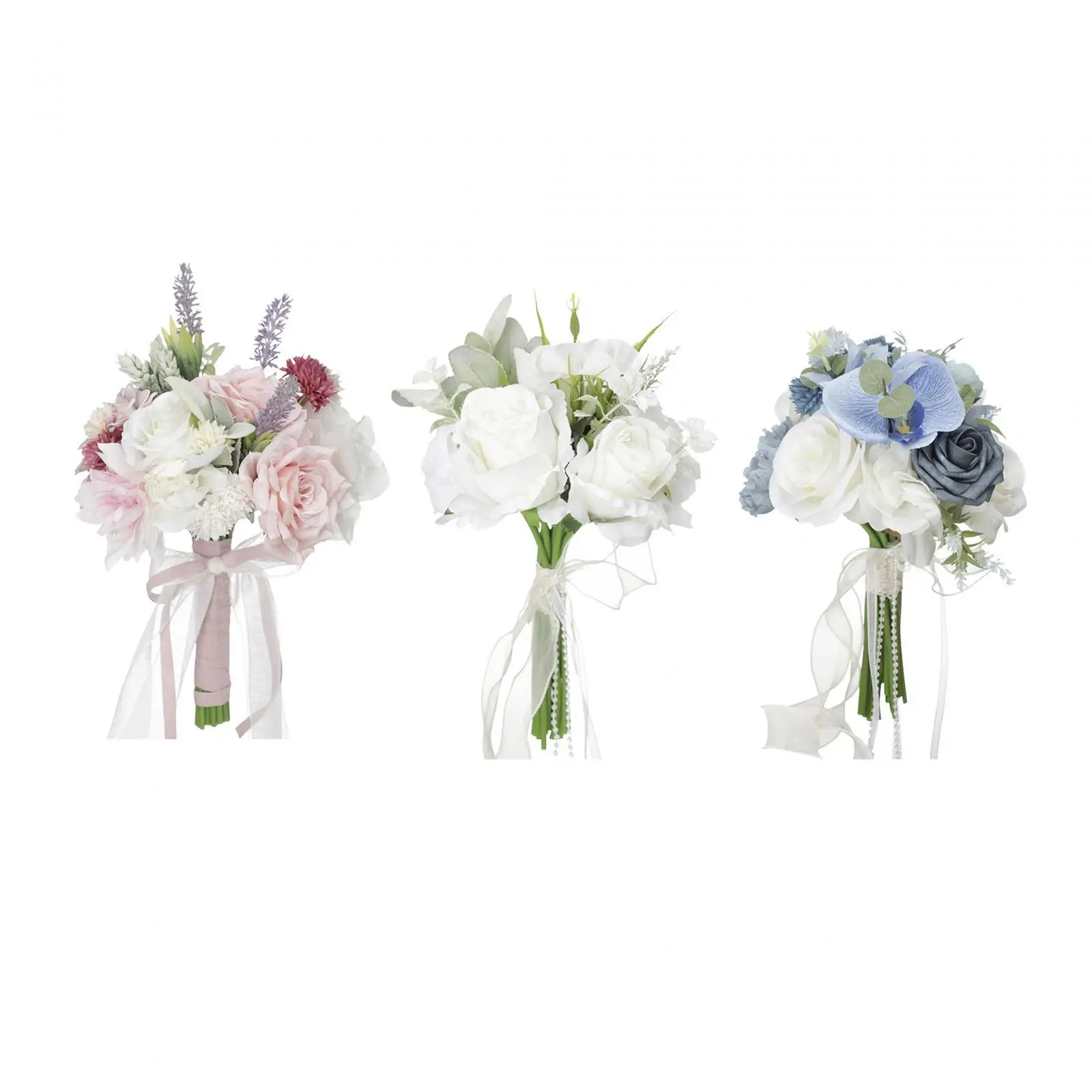 

Wedding Bridal Bouquet Colors Fake Rose Bridesmaid Holding Bouquet Tossing Bouquet for Ceremony Anniversary Decor