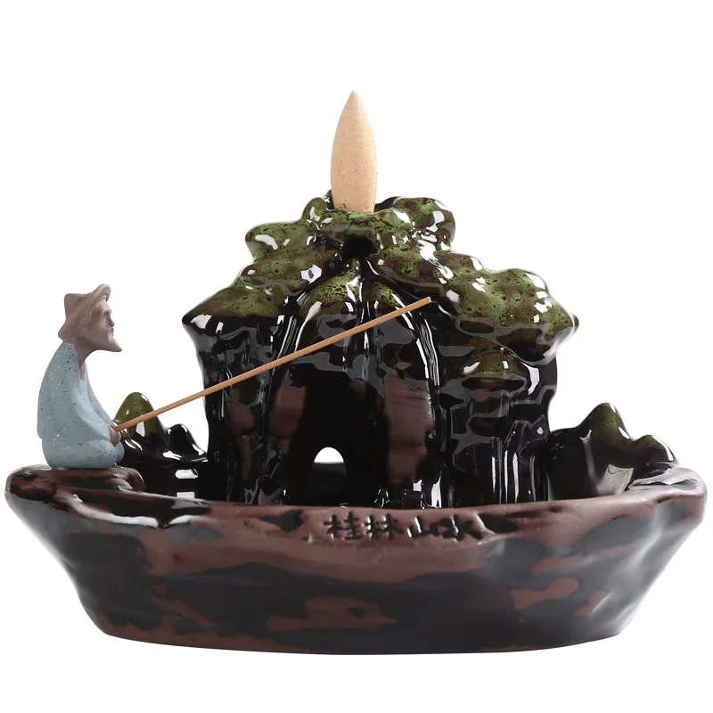 

Decoration for Home Utensils Decorative Ornament Sandalwood Coil Incense Vessel Waterfall Censer Mosquito Repellent Incense Zen