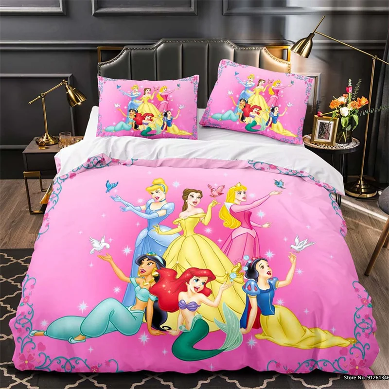 

New Disney Snow White Mermaid 3D Digital Printed Duvet Cover Pillowcase Home Textile Girl Bedroom Decor Bedding Set 2/3pcs