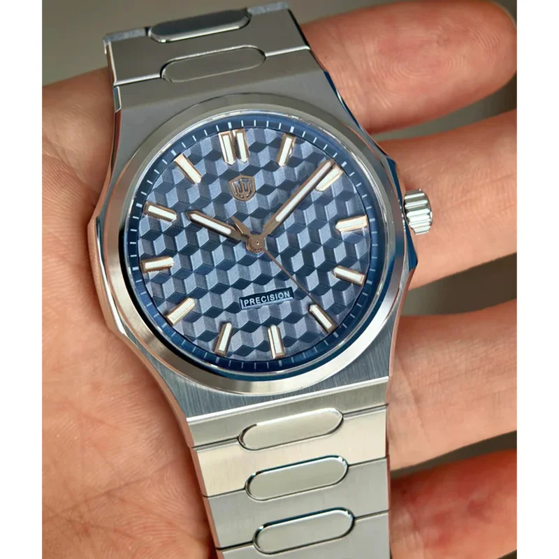 Фото Оригинальные роскошные часы Watchdives Premier WD0016B Square-Block VH31/VH60, кварцевые часы с сапфировым стеклом, светящиеся водонепроницаемые наручные часы №4