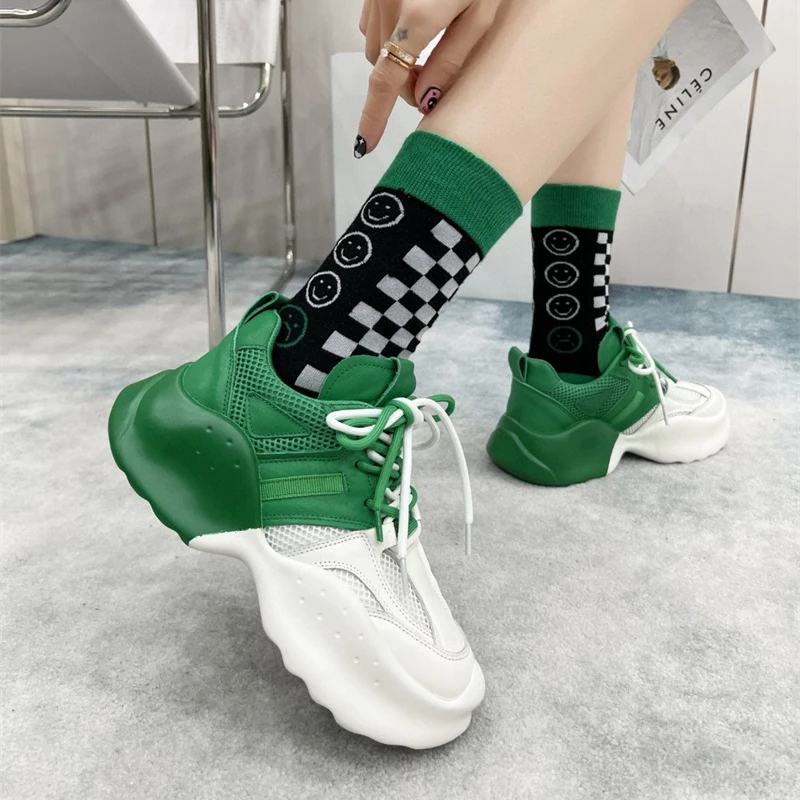 

JAYHW Spring And Autumn New Women'S Fashion Mesh Breathable Sports Casual Shoes Woman Mixed Color Lightweight Sneakers Female
