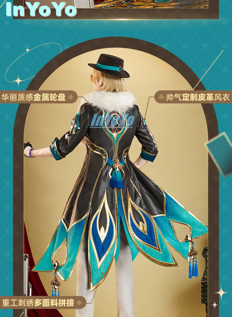 InYoYoYo Aventurine Косплей Honkai: Star Rail Костюм Красивая Униформа Обувь Игровой Мужчины