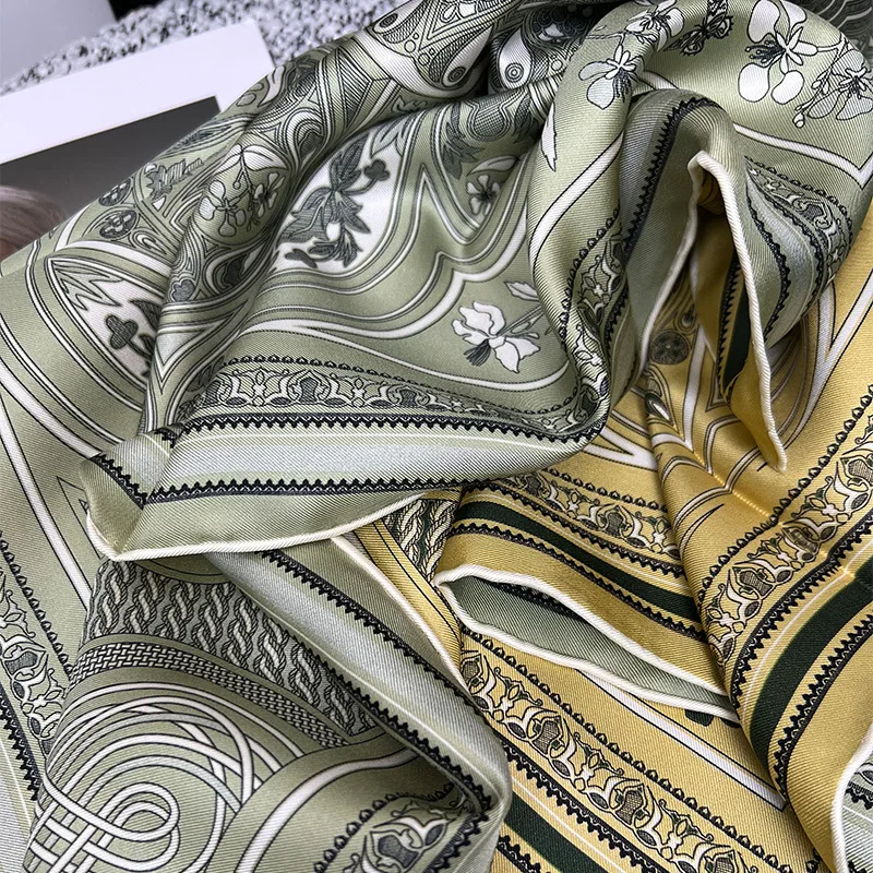 Высококачественный модный Двусторонний Шелковый шарф с принтом гетерохрома