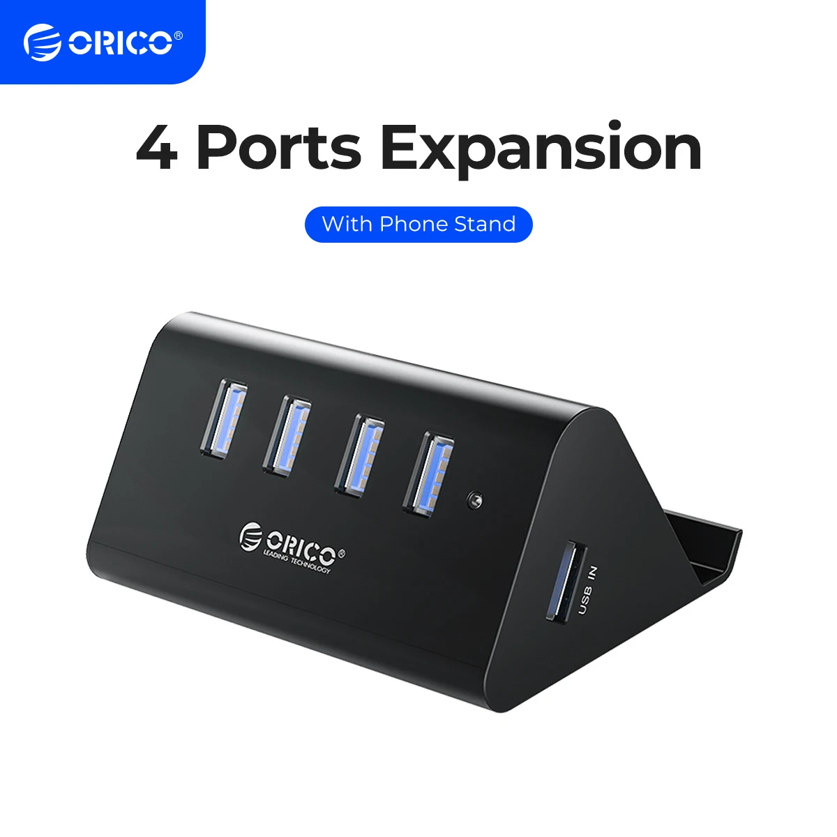 

Мини-Концентратор ORICO, USB 3,0, 5 Гбит/с, 4 порта, черный/белый