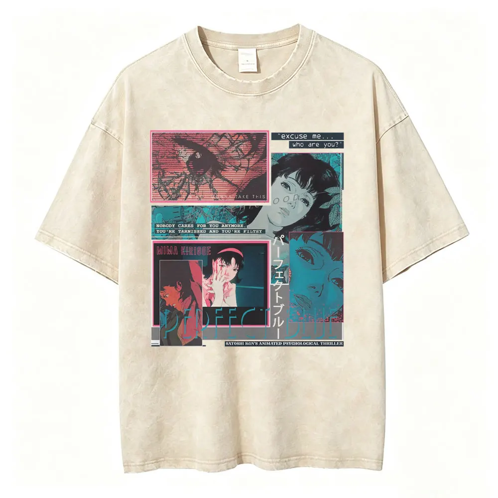 Винтажная футболка с графическим принтом Anime Perfect Blue Mima Kirigoe, мужская и женская одежда, модная футболка оверсайз с короткими рукавами (art.: 3920db6027ccb) - 3920db6027ccb