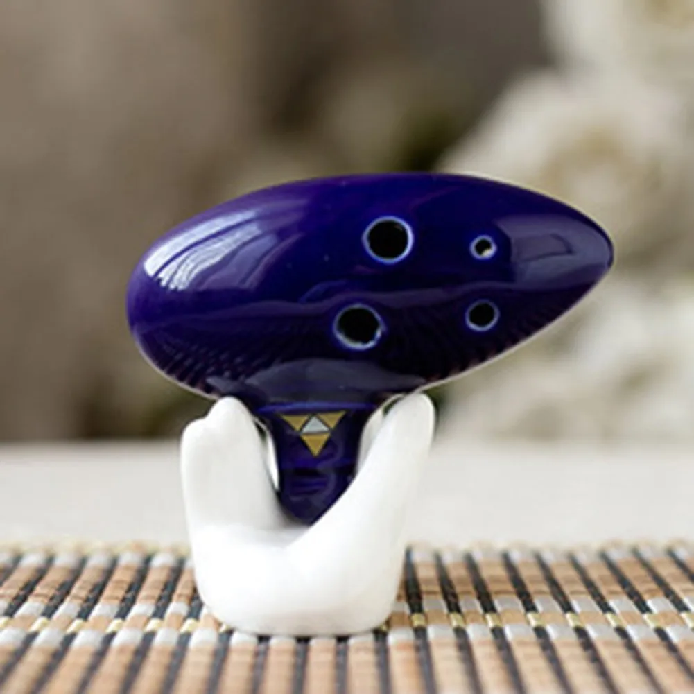 

6-Hole 12-Hole White Ocarina Holder Bracket Rack Collector White Ceramic Hand Stand Base Music Lovers Musical Instruments Access