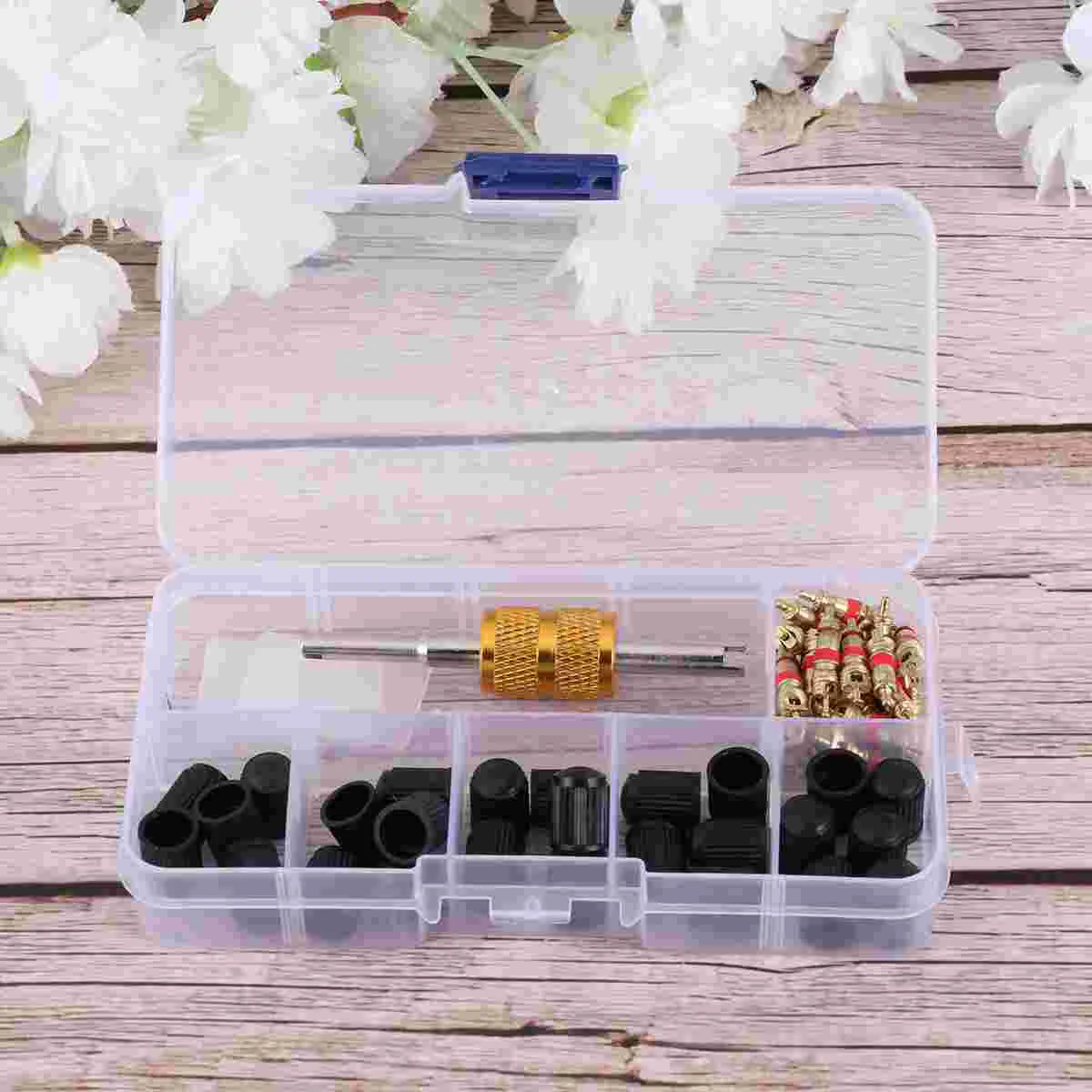 

61 Pcs Automotive Tools Tire Core Wrench Gas Nozzle Air Conditioning Repair Tyre Removal