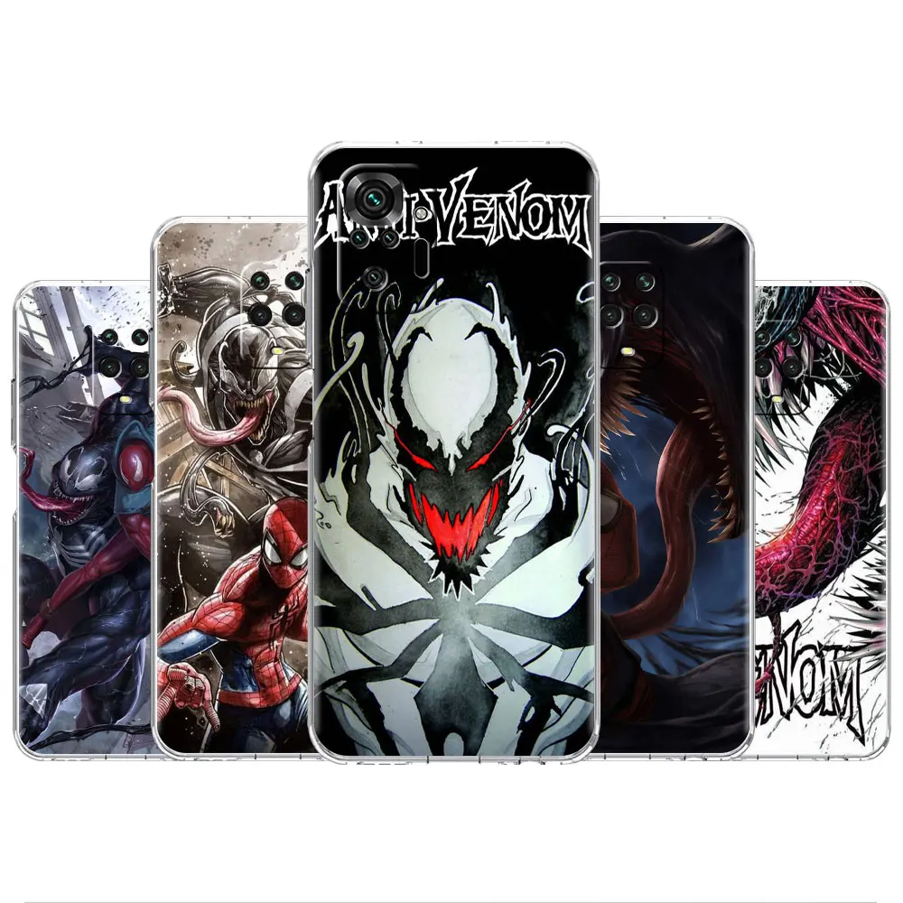 

Phone Luxury Case for Xiaomi Redmi Note 11 10 9 8 11E K40 Pro 9S 9A 9C Fundas 8T 7 9 4G 10C 11S Cover Marvel Cool Venom