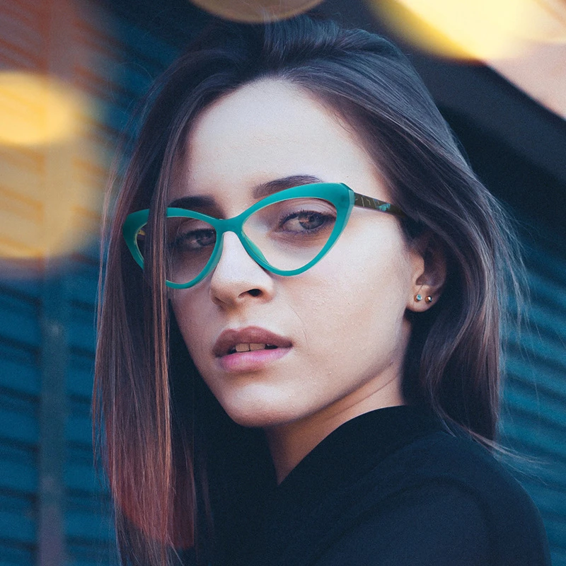 

TR90 Cat Eye Anti Blue Light Glasses Women's Fashion Retro Eyeglasses Frame Reading Glasses Sexy Free Shipping Items очки 2023
