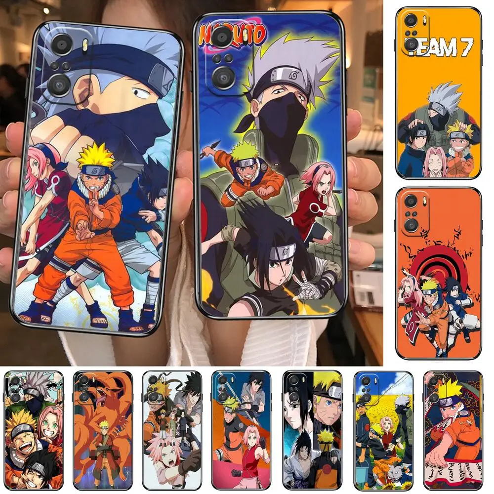 

Naruto team 7 For Xiaomi Redmi Note 10S 10 9T 9S 9 8T 8 7S 7 6 5A 5 Pro Max Soft Black Phone Case