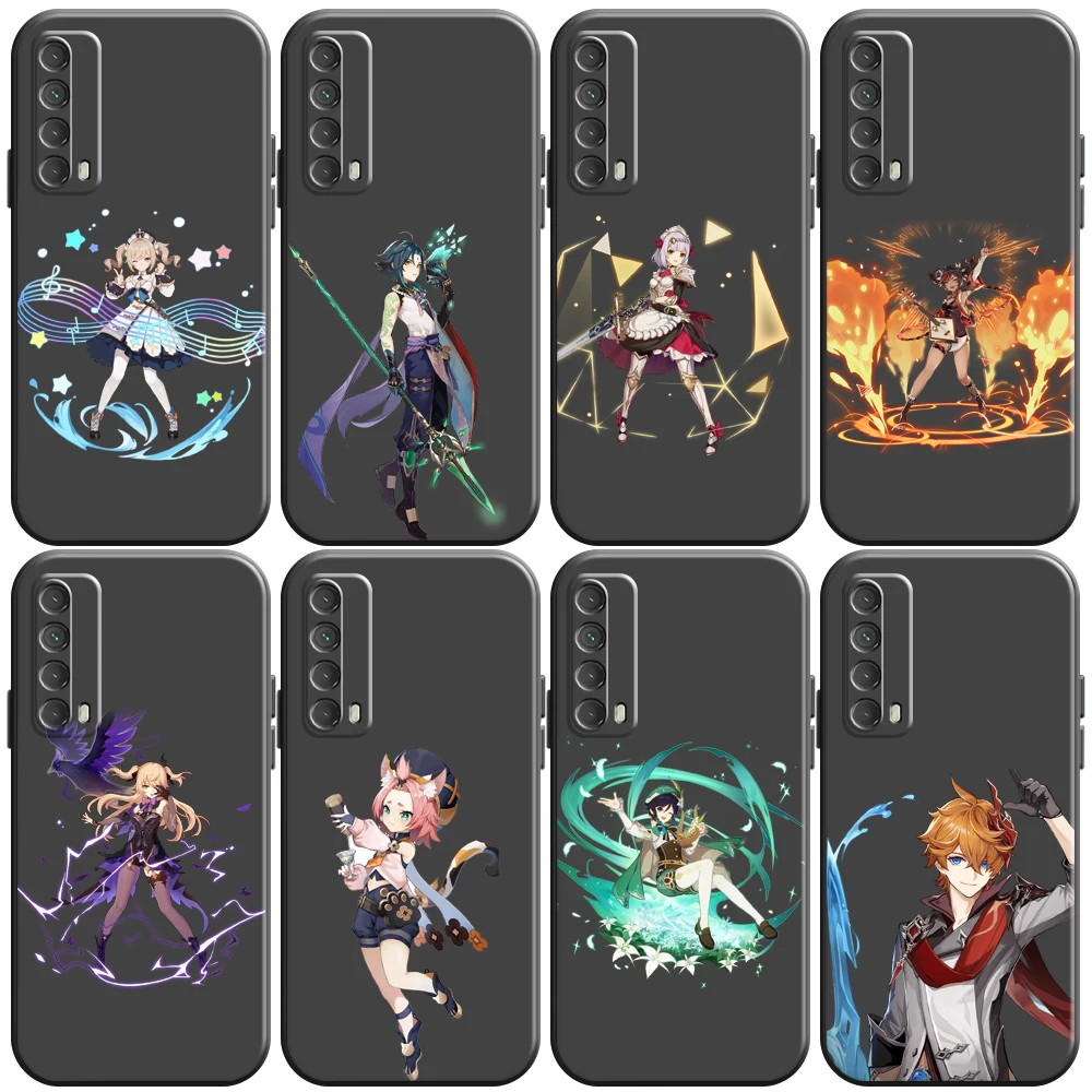 

Genshin Impact Project Game Phone Case For Huawei Honor 10 V10 10i 20 V20 20i 10 20 Lite 30S 30 Lite Pro Carcasa Coque Black