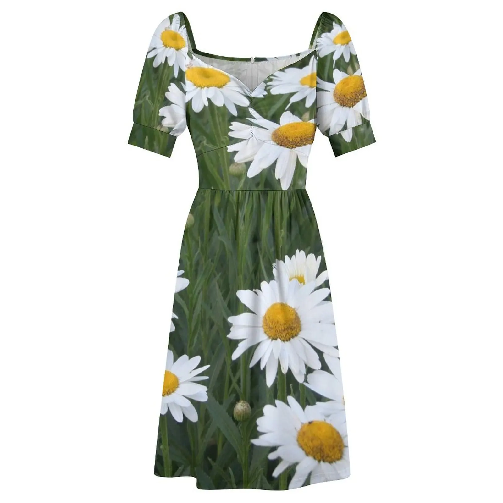 Платье с короткими рукавами и цветочным пейзажем Shasta Daisy женское длинное платье