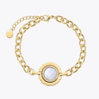 enfashion mother of pearl bracelet for women stainless steel fashion jewelry black acrylic bracelets pulseras mujer b222278