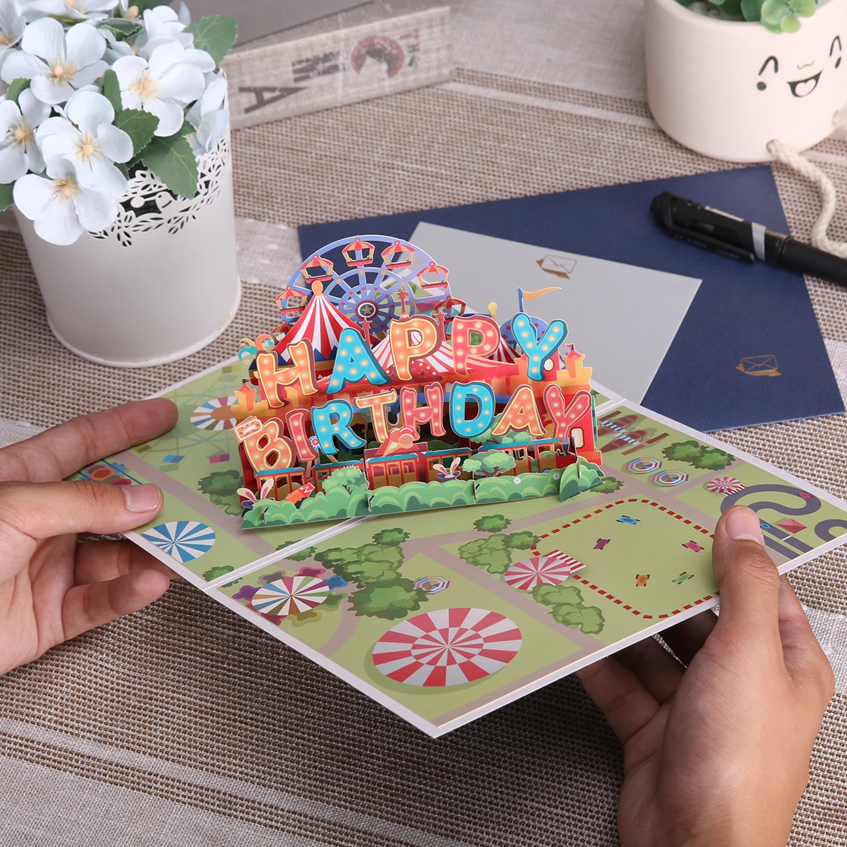 

Birthday Carnival Gift Invitation Pop Up Card Party Greeting Cards for Kids Wife Husband Baby Shower