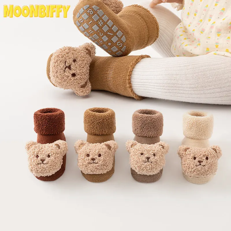 

Winter Bear Baby Socks Anti-slip Kids Floor Sock Warm Children Knit Socken for Girls Boys Toddler Newborn Thickened Terry Socken