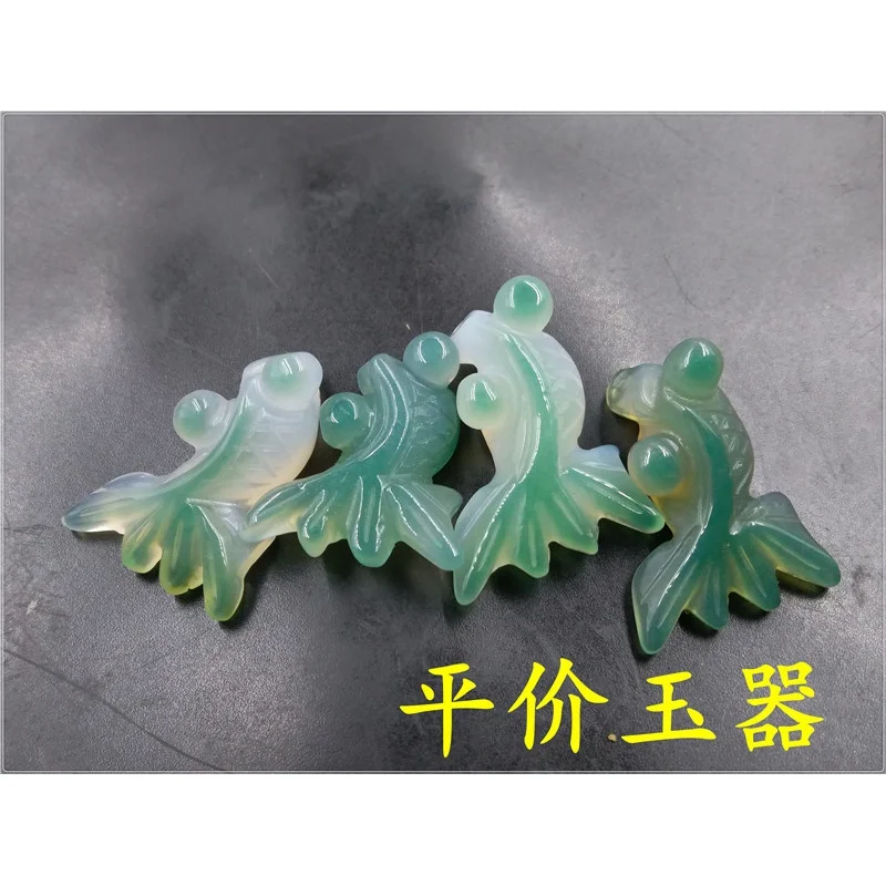 Дешевый нефритовый халцедон Agate маленький подвеска в виде золотой рыбки красный