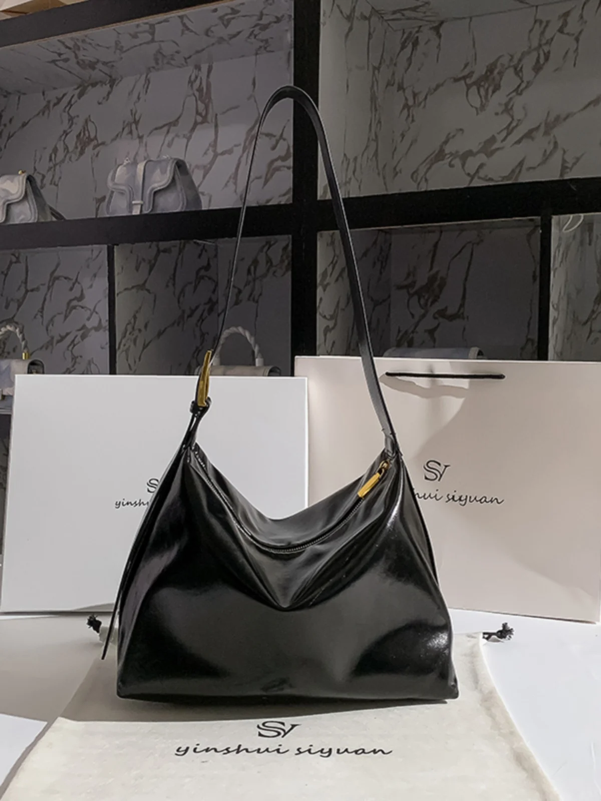 Сумка на плечо женская с молнией Модный повседневный вместительный саквояж