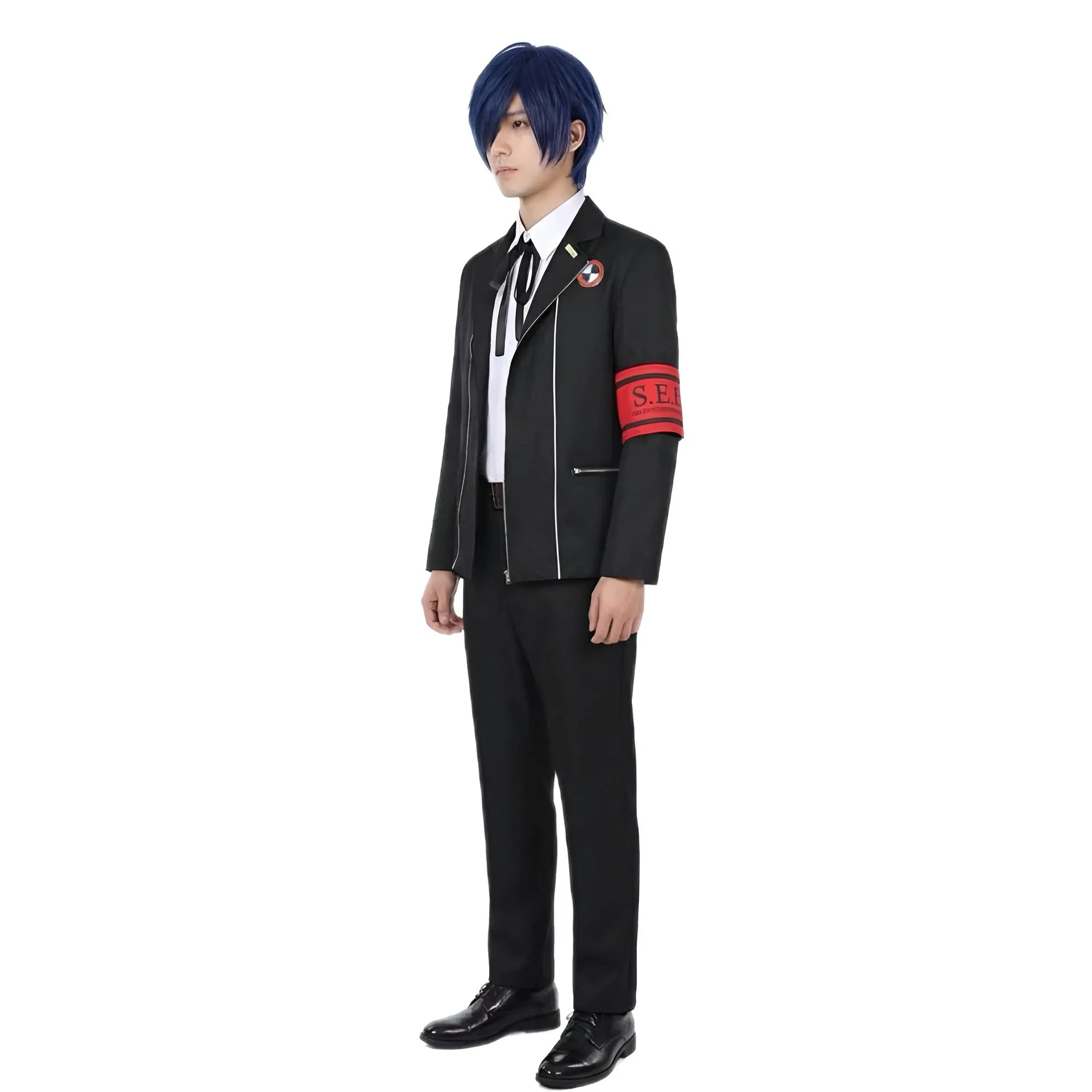 Фото Костюм для косплея Макото Юки из игры Persona 3, униформа старшей школы Gekkoukan, рубашка с вышивкой, для повседневной носки, подарок, полный комплект для Comic Con №3