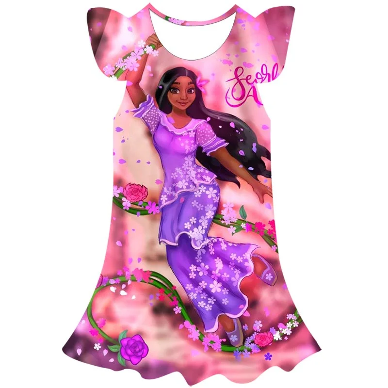 

Isabela Mirabel Charm Cosplay 3D Costume Girl Dress For Carnival Princess Party Clothes Flower Ruffles Encanto Dress Girl Dress