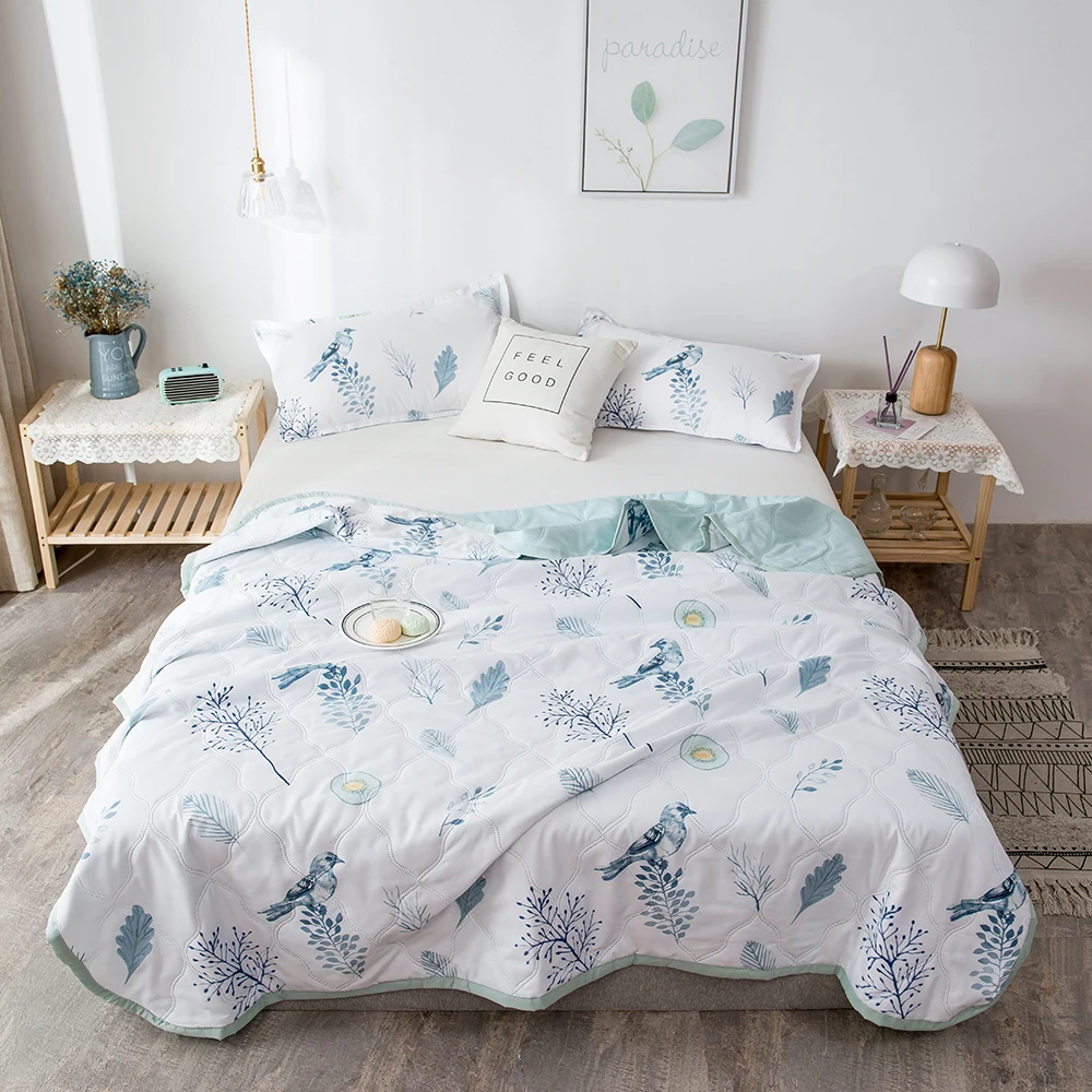 Летнее стеганое одеяло YanYangTian покрывало в клетку на кровать двойное с воздушным