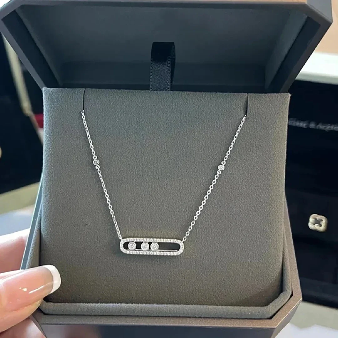 Женское ожерелье из серебра 925 пробы с высококачественным фианитом Изысканный