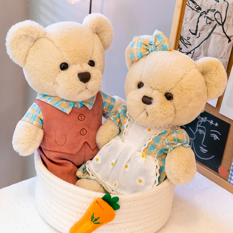 Фото 80 см милая мягкая пасторальная парная подушка медведь мягкие плюшевые игрушки для офиса Подушка для сна домашняя Удобная Подушка Декор под... №4