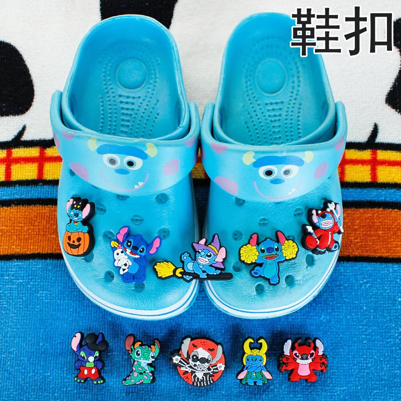 

1pcs Sale Disney Stitch Series Shoe Charms DIY Slippers Accessories Souvenir Wholesale Cartoon PVC Decorations Kid Birthday Gift