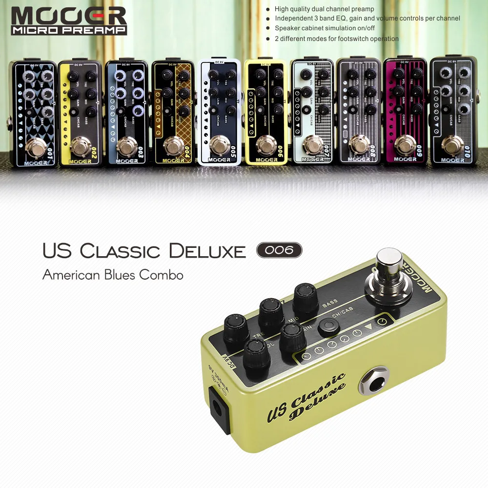 MOOER 006 Электроакустическая Гитара педаль эффектов US Classic Deluxe эффект цифровые