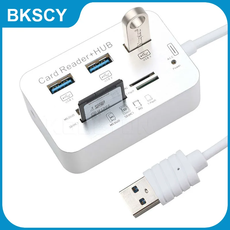 

Bkscy usb-хаб 3,0 Multi USB 3,0 разветвитель концентратора, 3 порта, кардридер, мульти, Суперскоростной микро Hab для компьютерных аксессуаров