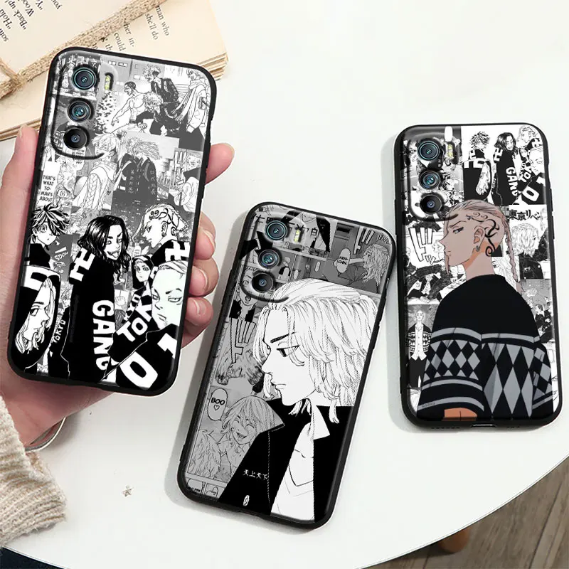 

Anime cartoon Tokyo Avengers Cover For Motorola MOTO G9 G22 G30 Edge30 Pro E22 S E30 E40 Fusion Plus Lite Black Phone Case