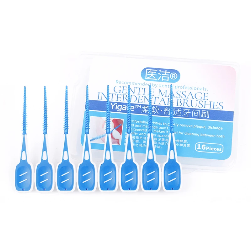 

Sdotter 16pcs Interdental Brushing Cleaning Floss Adult Toothbrush Toothpick Toothbrush Dental Portable Oral Care Tool Soft Sili