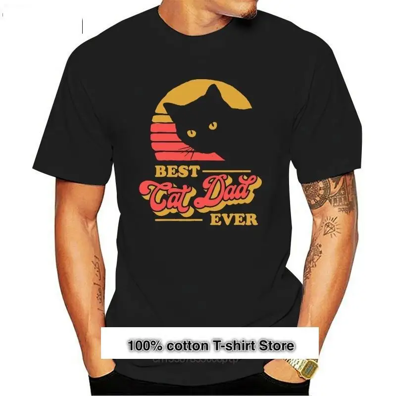 

Camiseta desgastada Retro del mejor papá del gato, estilo Vintage de los años 80