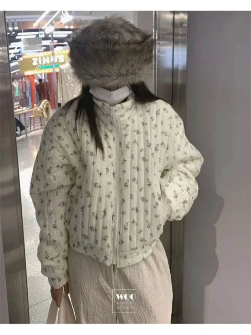 Куртка Y2K женская с цветочным принтом