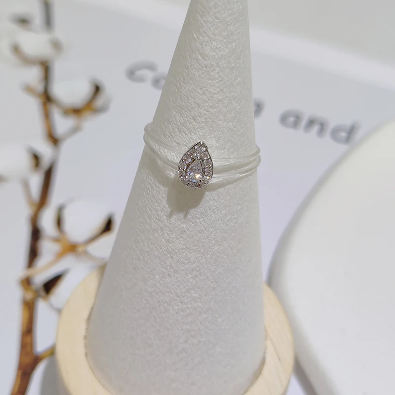 Новое кольцо для женщин модное милое Сверкающее женское из латуни с невидимой