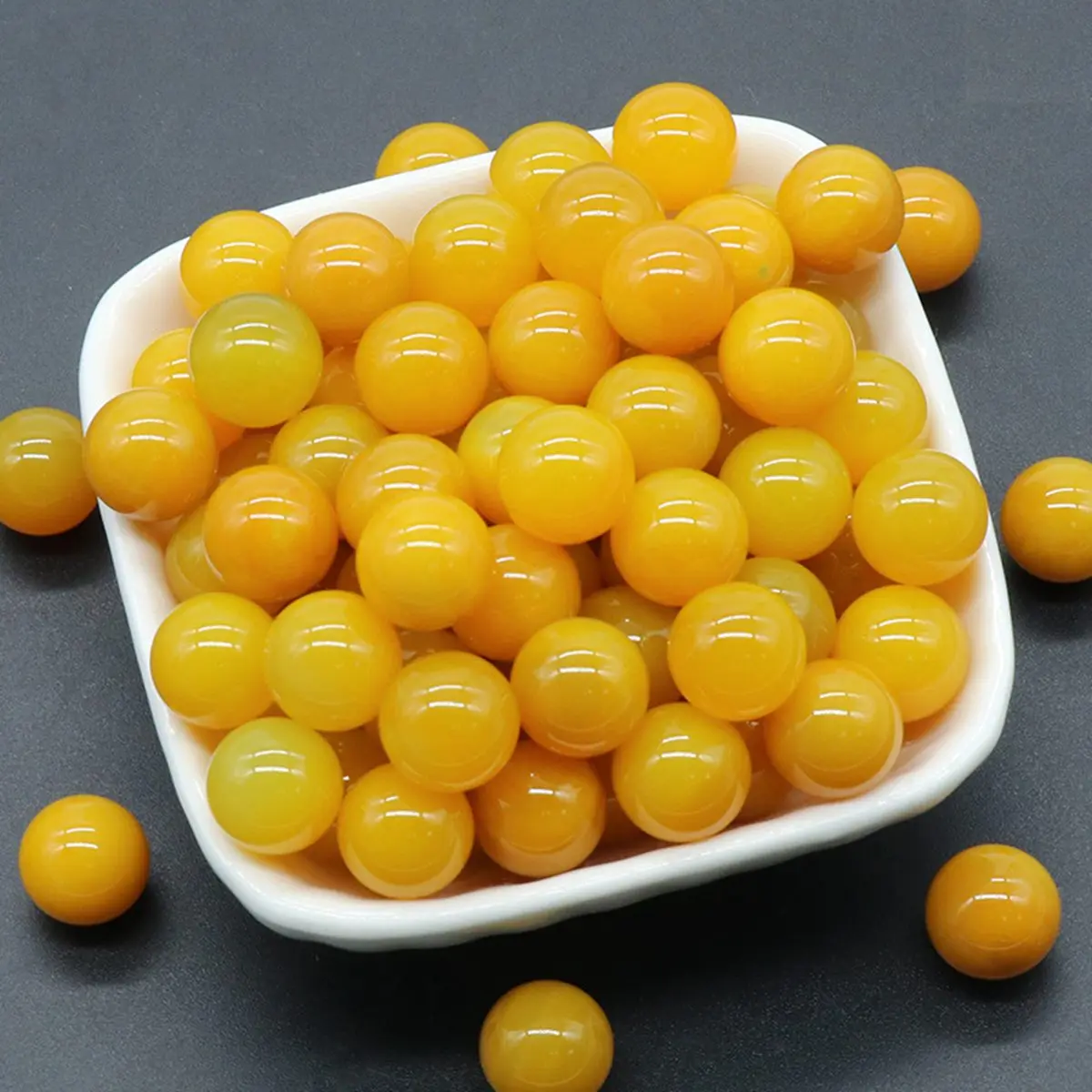 

5PCS 12MM Yellow Agate Round Beads for DIY Making Jewelry NO-Drilled Hole Healing Energy Natural Cute Stone Crystal Sphere Ball