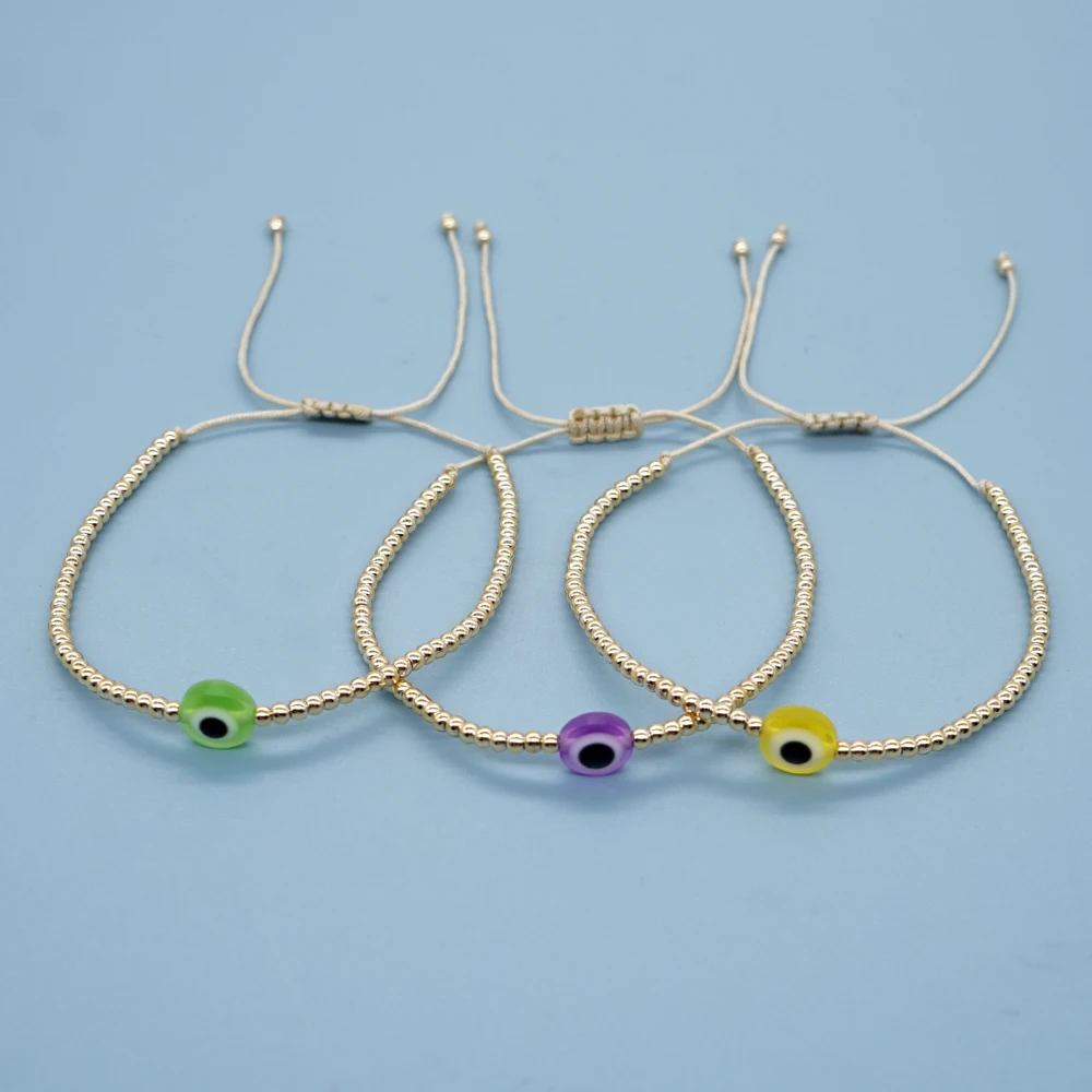 

YASTYT Evil Eye Handmade Adjustable Bracelet Summer New Arrival Bohemian Style Fashion Girls Jewelry
