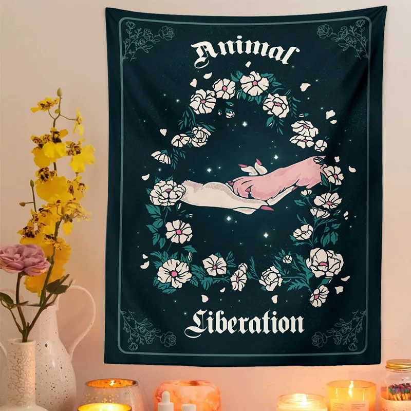 

Tarot Cat Paws Tapestry Wall Hanging Animal Liberation Wall Art Witchcraft Decoration Home Decoration Hippie Room Decor