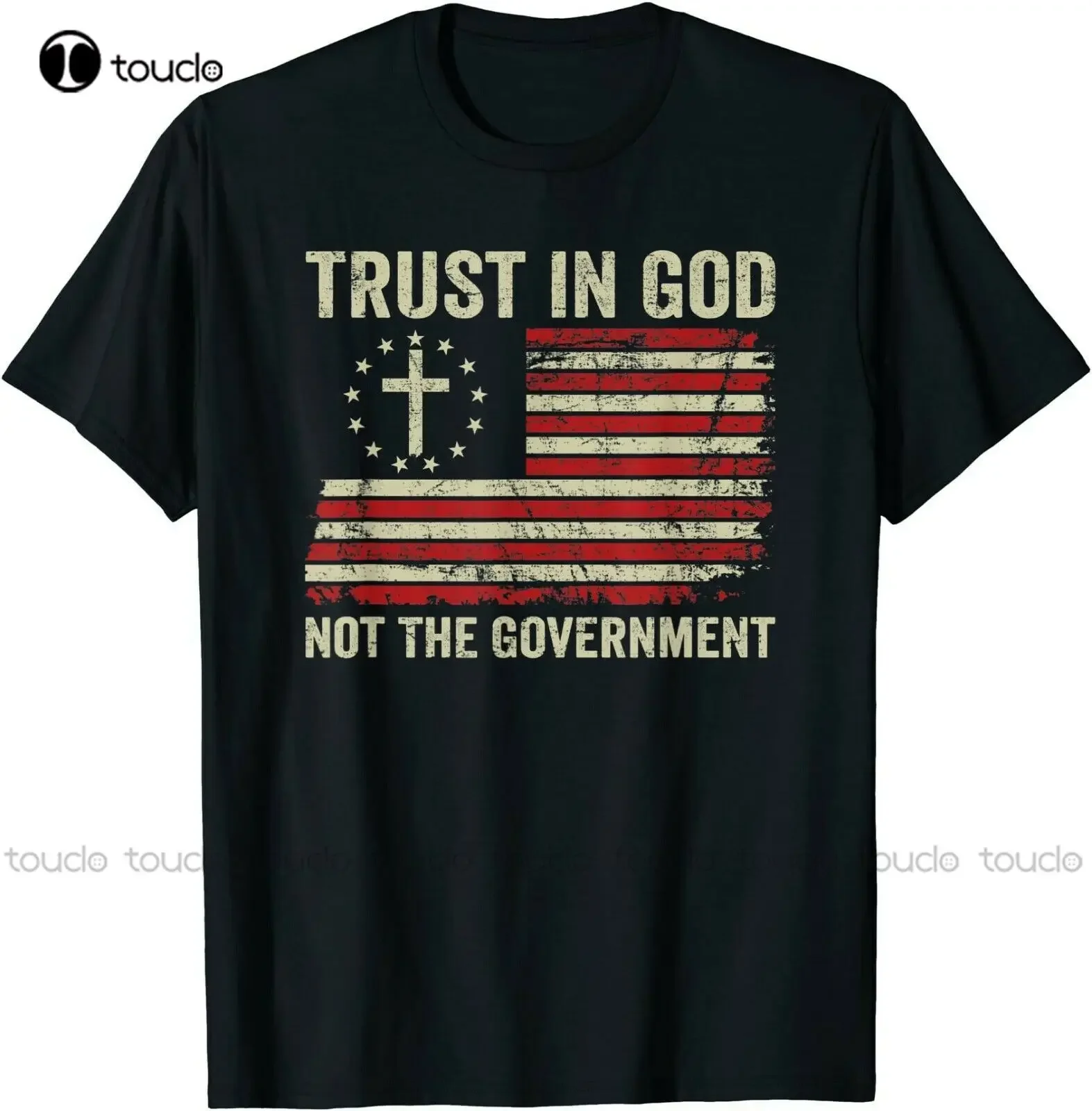Футболка Trust In God Not The Government с патриотическим христианским флагом США рубашки на