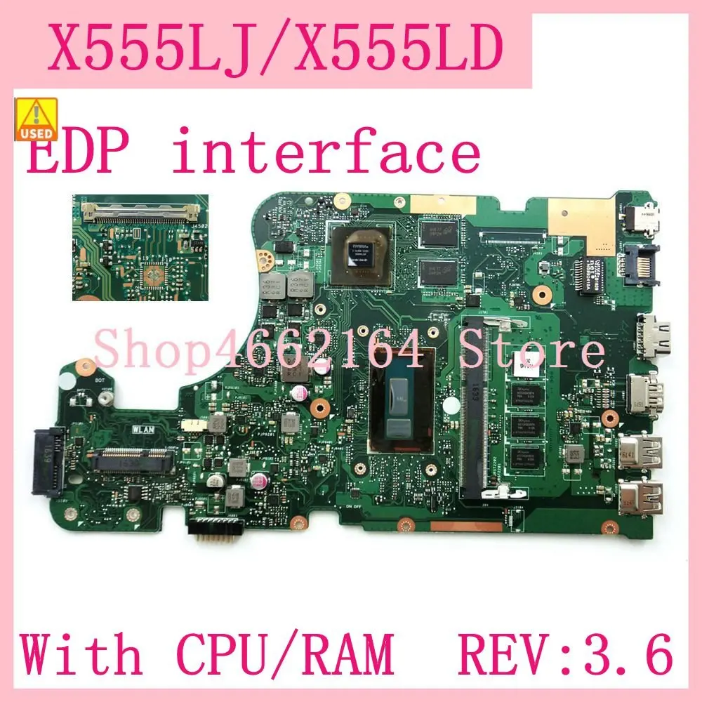 

Материнская плата X555LJ EDP 4 Гб ОЗУ REV: 3,6 GT920M для ASUS X555L A555L K555L F555L W519L X555LD X555LJ материнская плата для ноутбука б/у
