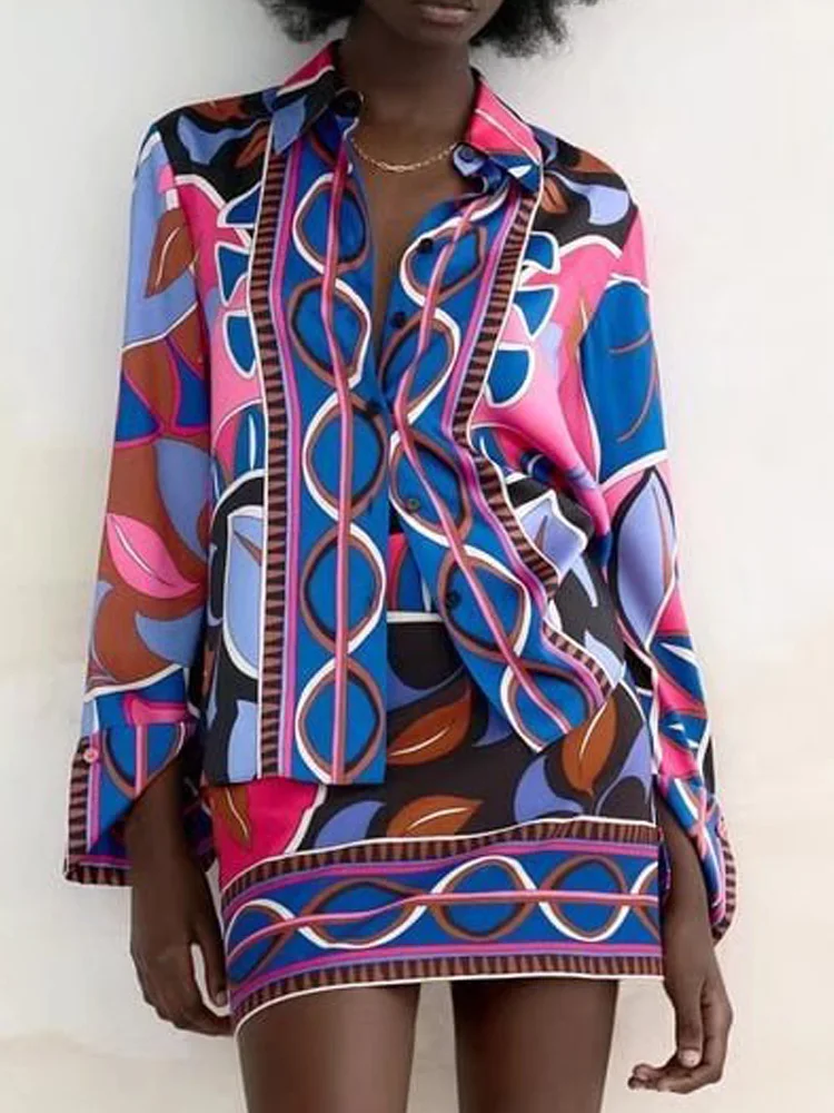 

Женский свободный топ с принтом Kumsvag, винтажный Топ с длинным рукавом и отложным воротником, лето 2022