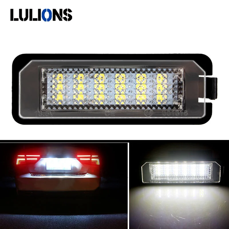 

2pcs Car LED License Plate Light Canbus For Golf Polo Phaeton Passat Skoda Seat Altea Superb Exeo 12V LED Signal Lamp 6000k