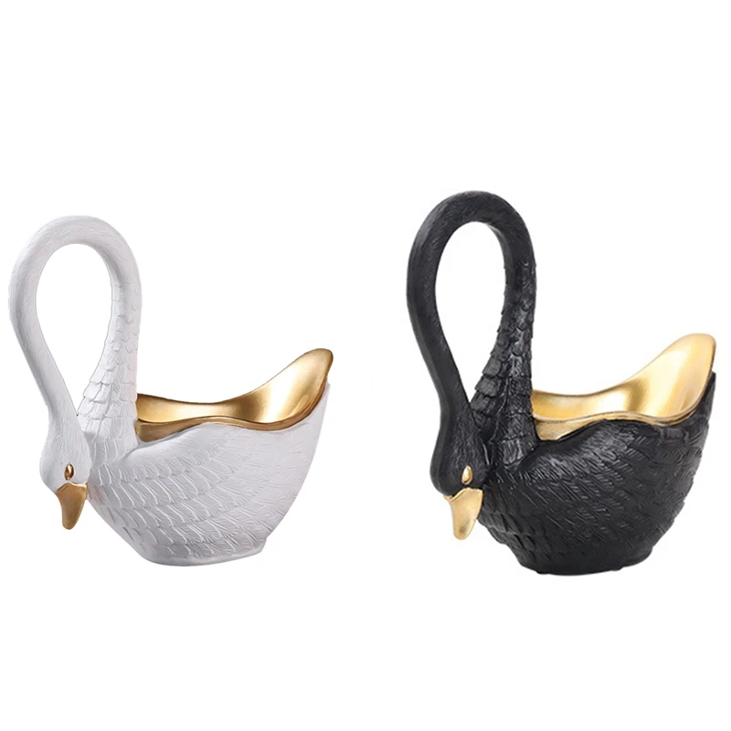 

(1Pcs) Couple Resin Swan Ornaments, Living Room TV Cabinet Decorations, New House Wedding Gifts (19X18X9cm)