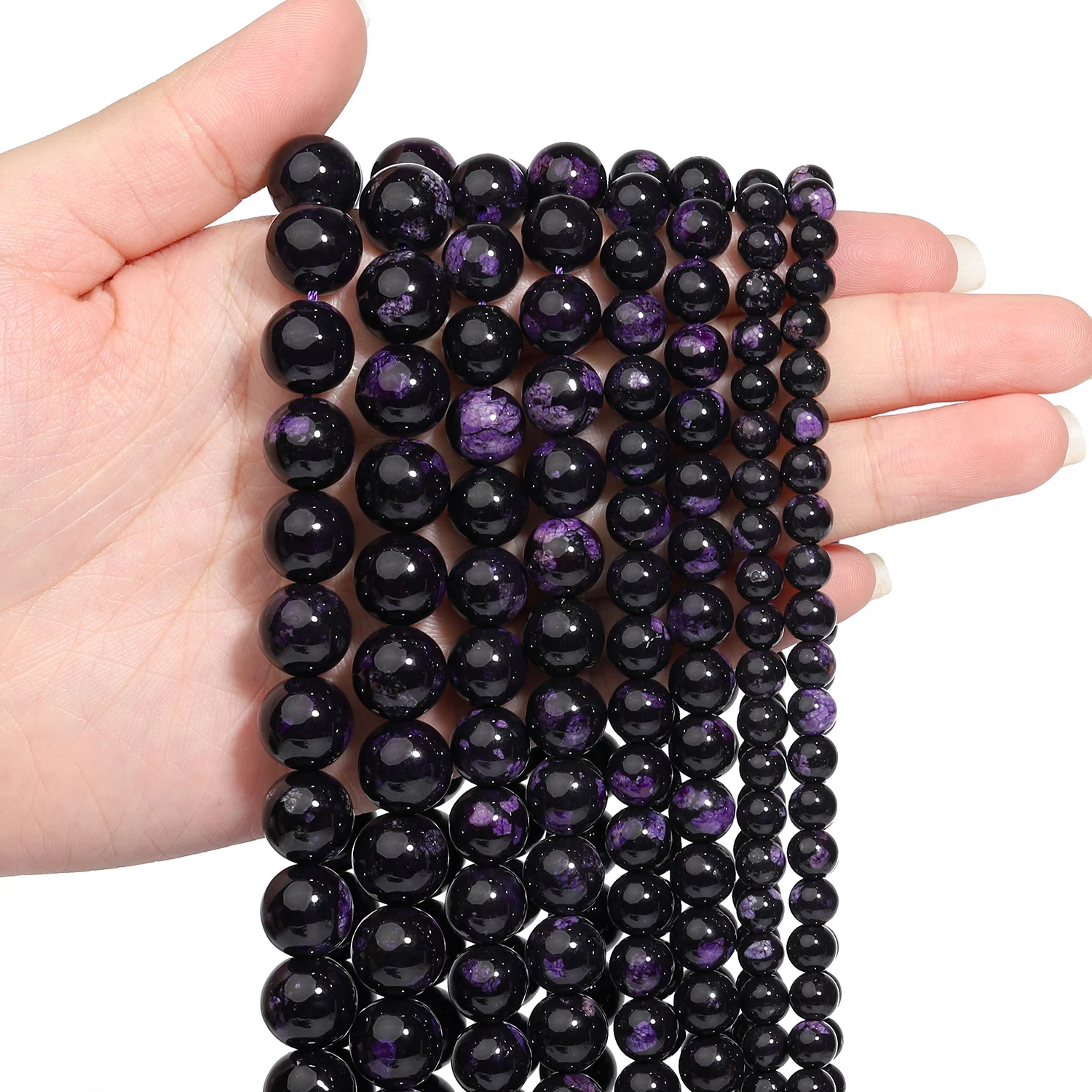 Натуральный камень San Sheng 6/8/10/12 мм фиолетовые бусины круглые свободные