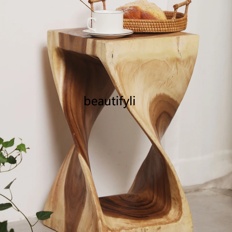 

CXH Creative Solid Wood a Block of Wood Or Stone Log Stump Stool Household Stool Root Carving Wood Stump