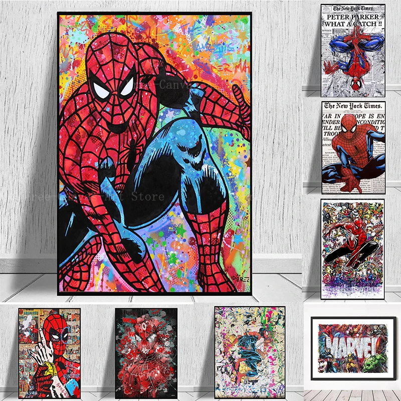 Постеры из мультфильма Человек-паук Disney Картина на холсте настенные