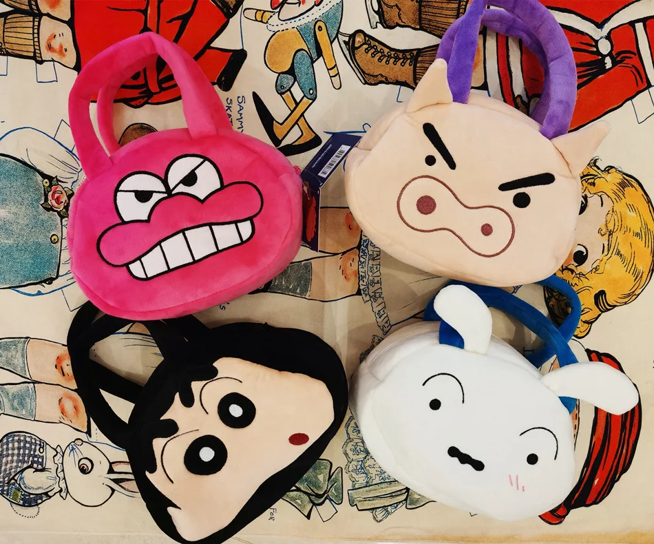 

Cartoon Crayon Shin-chan Kawaii Anime Series Pig Day Single Cute Small White Large Makeup Cute Girl Cute Storage Bag